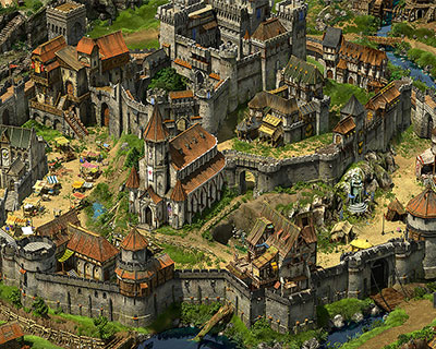 Ausgebaute mittelalterliche Stadt in Tribal Wars 2